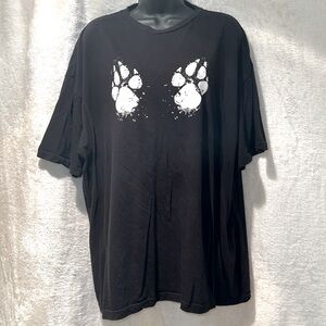 LANE SEVEN 🐾 100% COTTON BLACK SHORT SLEEVE CAT/DOG PAW PRINTS TSHIRT Women’s 2X